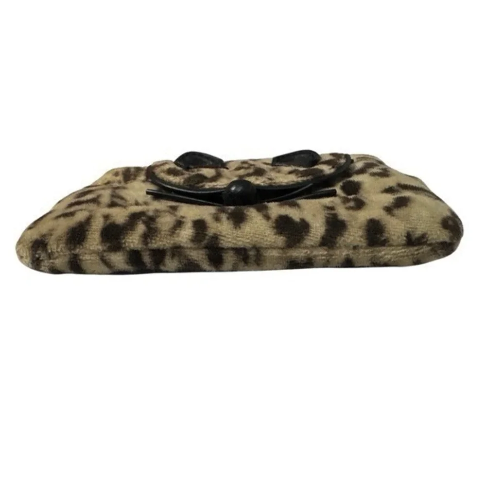 Vintage Juicy Couture Leopard Velour Cat Wristlet Wallet‎ ID Window Y2K McBling